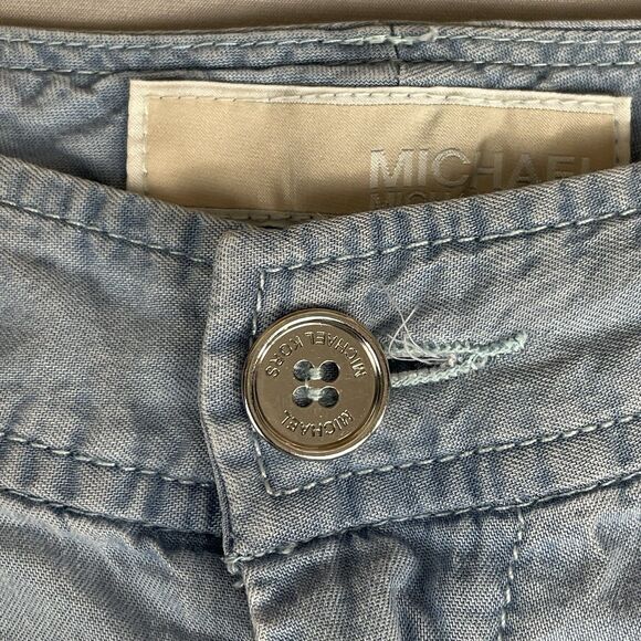 MICHAEL Michael Kors Wide-Leg Chambray Pants Women's M Cadet Wash Denim Pastel - Picture 5 of 16